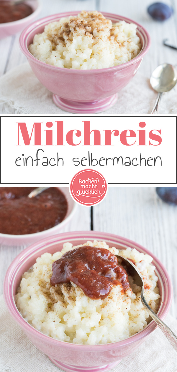 Milchreis selber machen ist überhaupt nicht schwer. Mit diesem einfachen Rezept wird Omas Milchreis super cremig ♥ und köstlich!