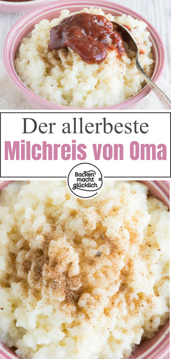 Milchreis selber machen ist überhaupt nicht schwer. Mit diesem einfachen Rezept wird Omas Milchreis super cremig ♥ und köstlich!