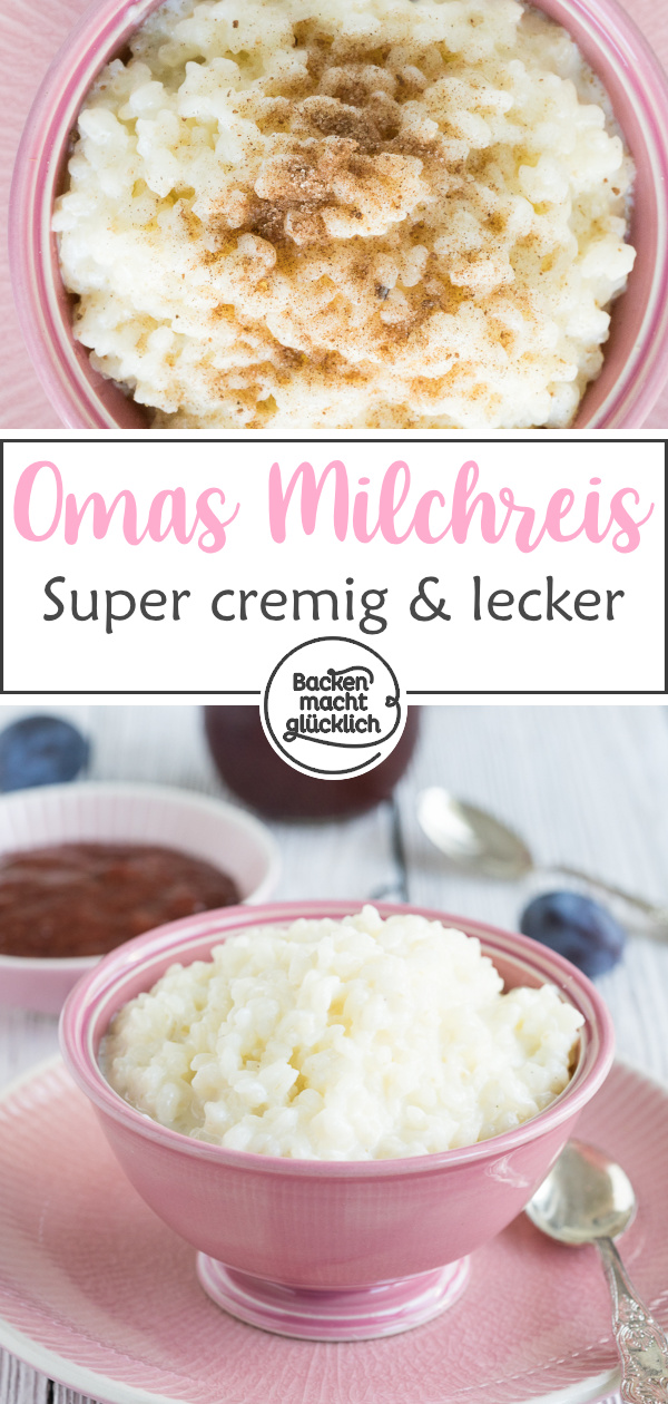 Milchreis selber machen ist überhaupt nicht schwer. Mit diesem einfachen Rezept wird Omas Milchreis super cremig ♥ und köstlich!