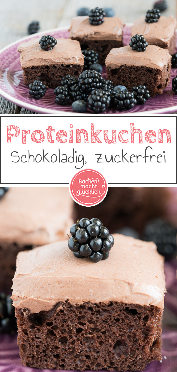 Eiweißbombe aus dem Ofen: Dieser Schoko-Proteinkuchen mit Frischkäsefrosting enthält keinen Zucker und kaum Fett, aber viel Protein. Der High-Protein-Kuchen ist ein toller Fitnesskuchen und leckere Alternative zum Shake!