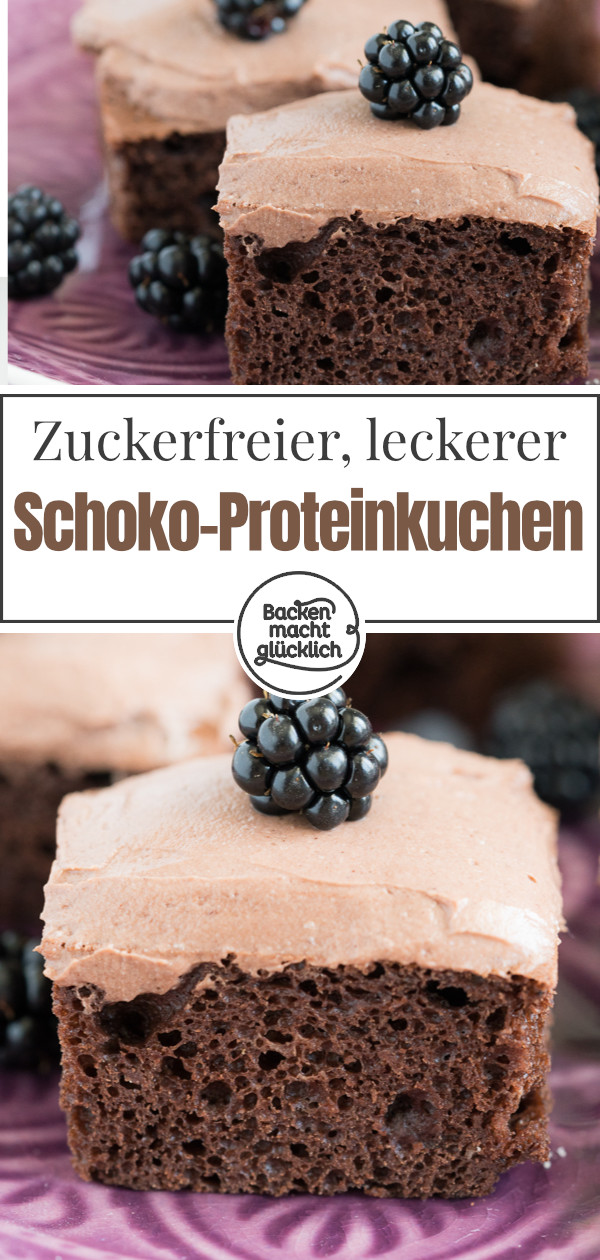 Eiweißbombe aus dem Ofen: Dieser Schoko-Proteinkuchen mit Frischkäsefrosting enthält keinen Zucker und kaum Fett, aber viel Protein. Der High-Protein-Kuchen ist ein toller Fitnesskuchen und leckere Alternative zum Shake!