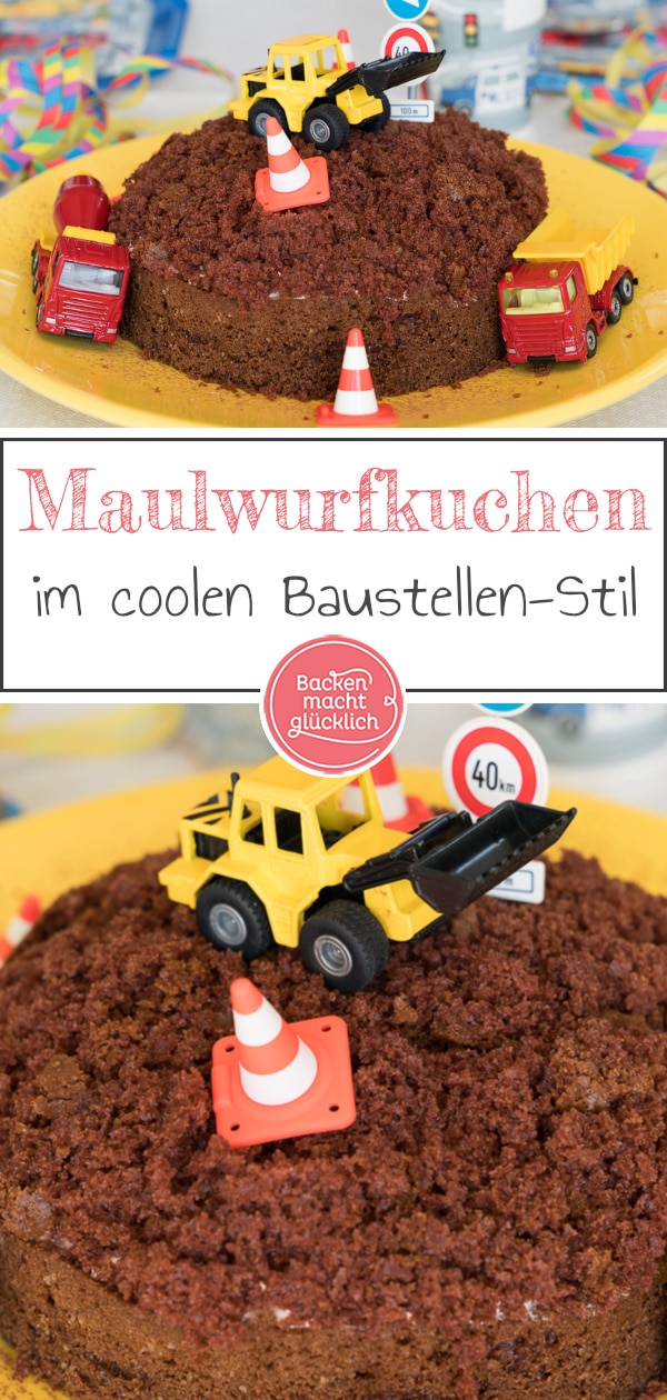 Einfache Baggertorte für Kinder. Dieser Baustellen-Kuchen ohne Fondant schmeckt super lecker & sieht toll aus.