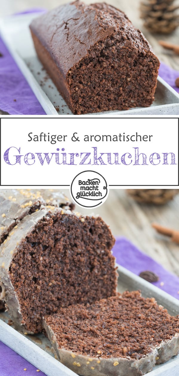 Saftiger Gewürz-Kuchen mit Schokolade, Lebkuchengewürz und Zimtguss. Ein echter Klassiker für die kalte Jahreszeit!