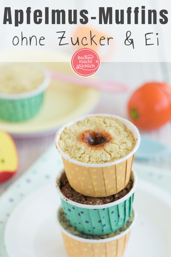 Tolle gesunde Baby-Muffins ohne Ei, Zucker, Milch und Mehl - vegan, glutenfrei und aus nur 3 Zutaten!