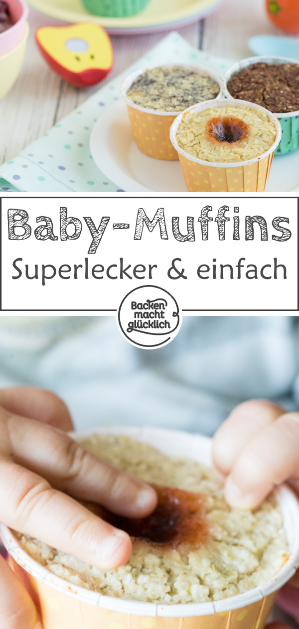Tolle gesunde Baby-Muffins ohne Ei, Zucker, Milch und Mehl - vegan, glutenfrei und aus nur 3 Zutaten!