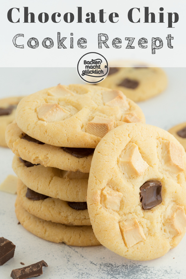 Diese amerikanischen Chocolate Chips Cookies sind einfach genial: chewy und besser als bei Subway und Co ☆ Gleich nachbacken!