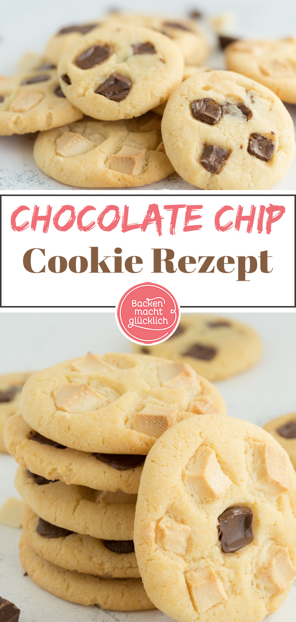 Diese amerikanischen Chocolate Chips Cookies sind einfach genial: chewy und besser als bei Subway und Co ☆ Gleich nachbacken!