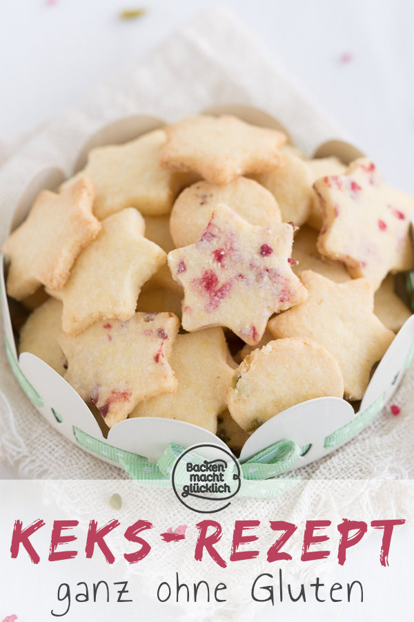 Tolles Grundrezept für einfache glutenfreie Butterplätzchen zum Ausstechen - schmeckt auch ohne Zucker toll.