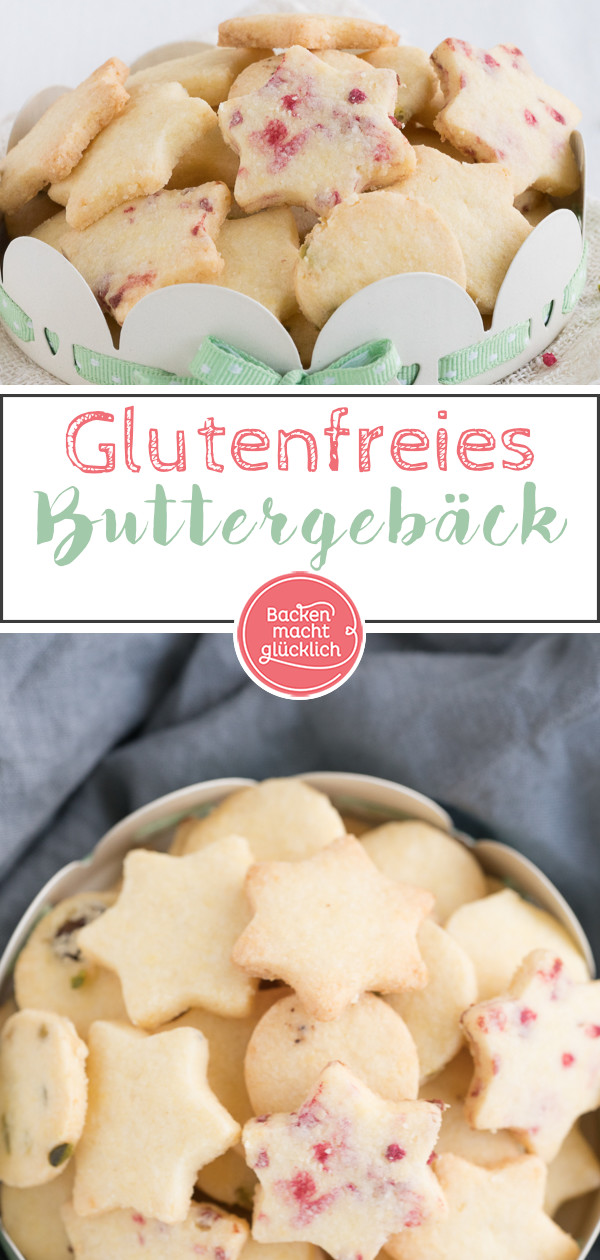 Tolles Grundrezept für einfache glutenfreie Butterplätzchen zum Ausstechen - schmeckt auch ohne Zucker toll.