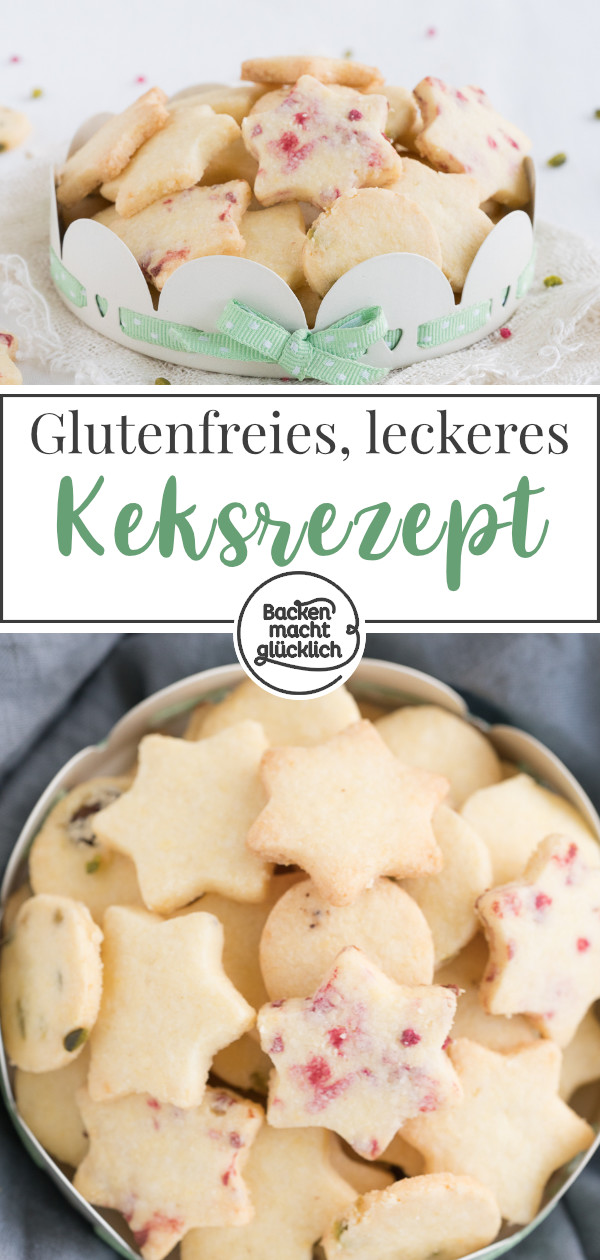 Tolles Grundrezept für einfache glutenfreie Butterplätzchen zum Ausstechen - schmeckt auch ohne Zucker toll.