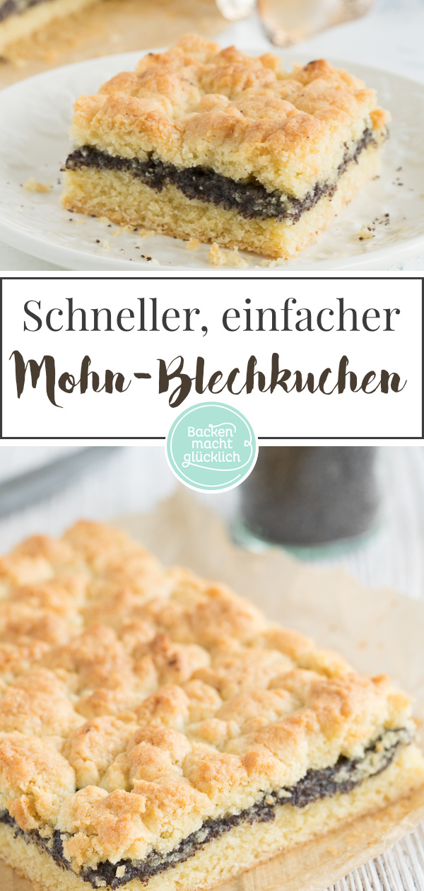 Der perfekte Mohnkuchen vom Blech: Schnell gemacht, saftig, köstlich - und mit richtig vielen Streuseln in top!