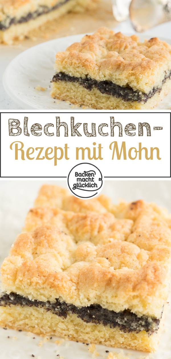 Der perfekte Mohnkuchen vom Blech: Schnell gemacht, saftig, köstlich - und mit richtig vielen Streuseln in top!