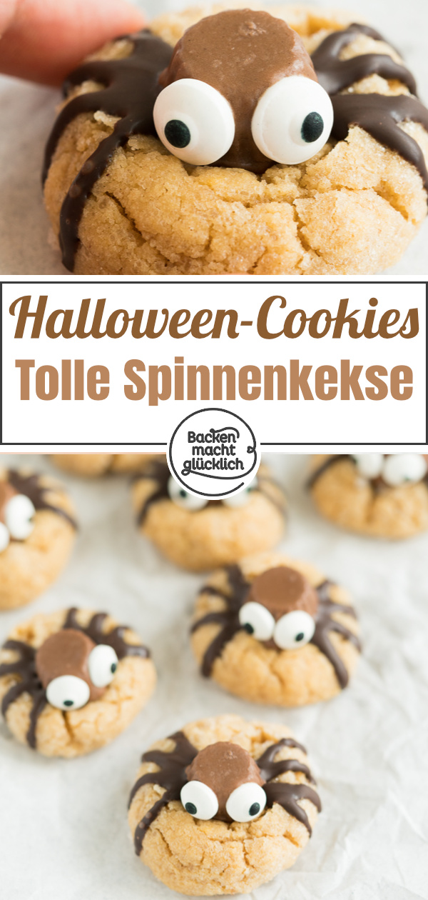 Diese putzigen Spinnen-Kekse sind die perfekten Cookies für Halloween. Sehen toll aus - und schmecken herrlich!