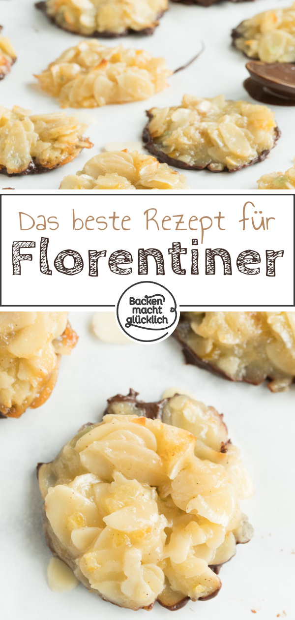 Klassische Florentiner schmecken umwerfend nach Karamell und gerösteten Mandeln. Tolles, einfaches Rezept für Florentiner-Plätzchen mit Schokolade!