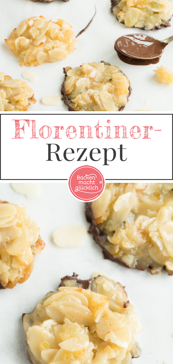 Klassische Florentiner schmecken umwerfend nach Karamell und gerösteten Mandeln. Tolles, einfaches Rezept für Florentiner-Plätzchen mit Schokolade!