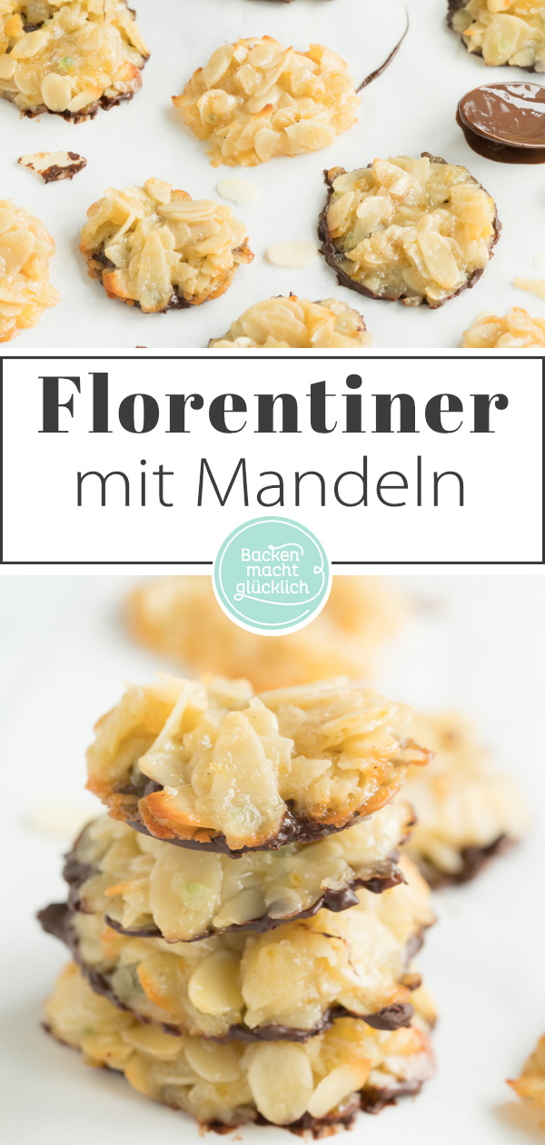 Klassische Florentiner schmecken umwerfend nach Karamell und gerösteten Mandeln. Tolles, einfaches Rezept für Florentiner-Plätzchen mit Schokolade!