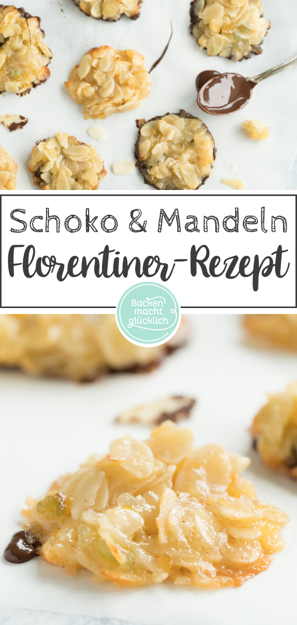 Klassische Florentiner schmecken umwerfend nach Karamell und gerösteten Mandeln. Tolles, einfaches Rezept für Florentiner-Plätzchen mit Schokolade!