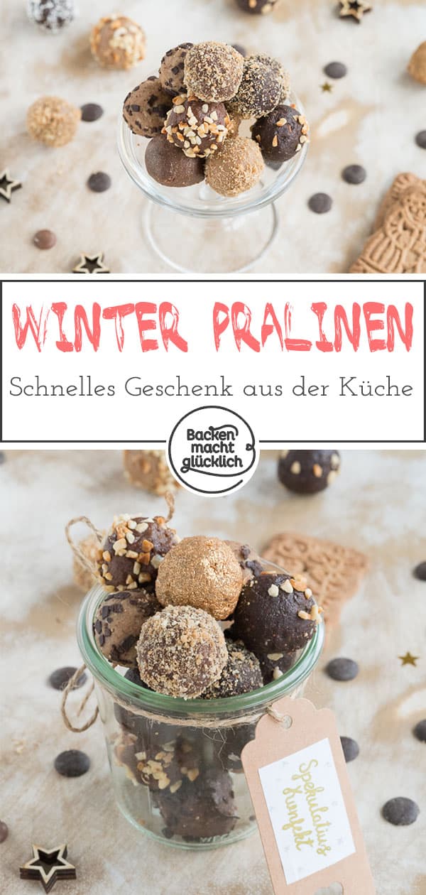 Diese Spekulatius-Pralinen sind nicht nur absolut köstlich, das Spekulatiuskonfekt ist auch ein tolles Geschenk aus der Küche. Die Spekulatiuskugeln sehen toll aus, das Keks-Konfekt schmeckt himmlisch und die kleinen Keks-Kugeln lassen sich wunderschön als schnelles Geschenk aus der Küche verpacken.