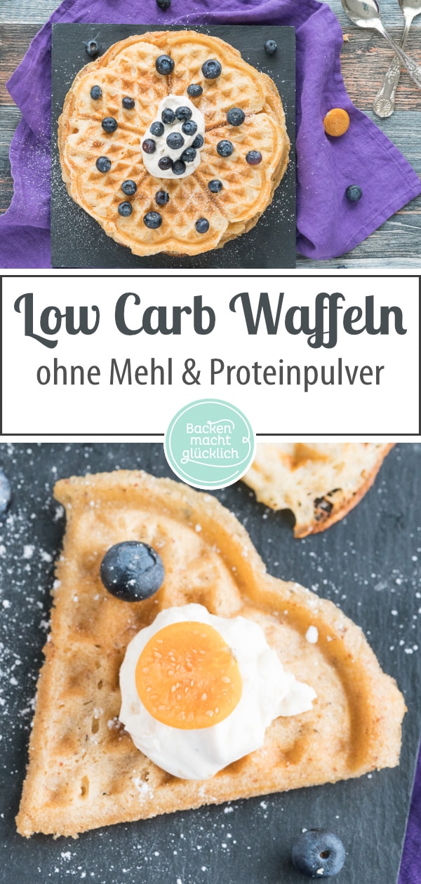 Diese fluffigen Low Carb Waffeln ohne Mehl, Butter, Zucker und Proteinpulver sind perfekt für alle, die kohlenhydatarm schlemmen wollen. Schnell & einfach!