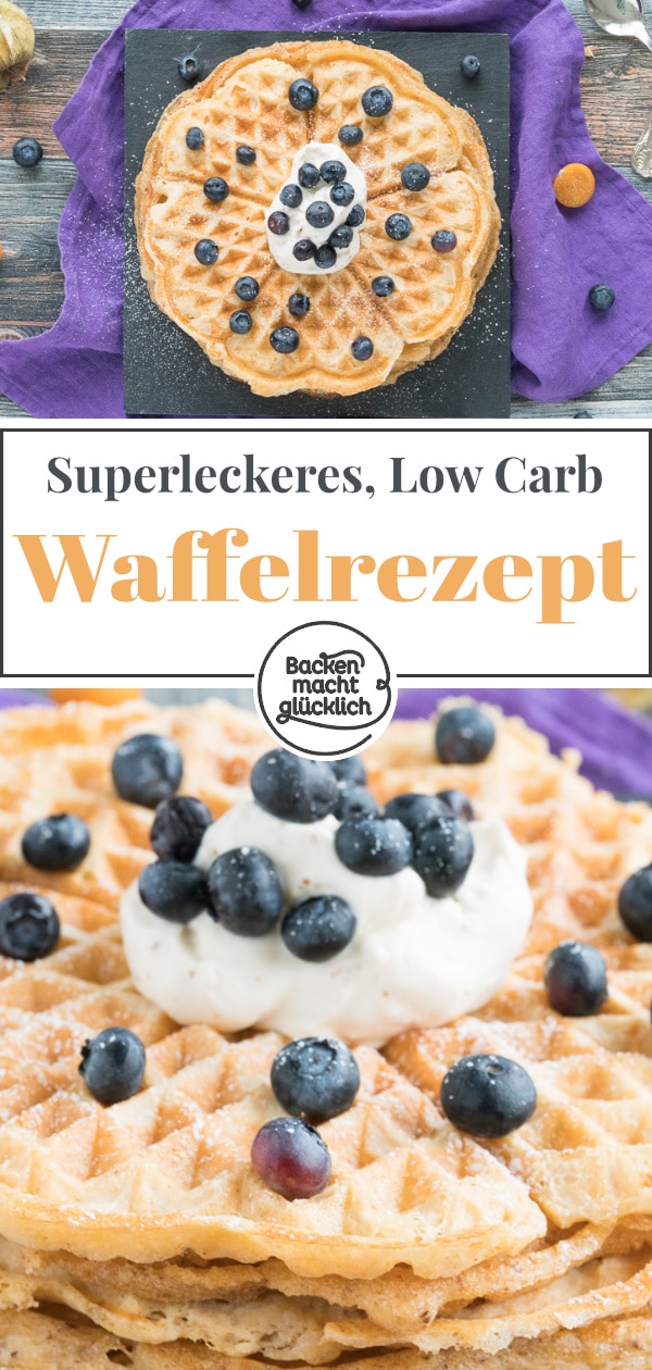 Diese fluffigen Low Carb Waffeln ohne Mehl, Butter, Zucker und Proteinpulver sind perfekt für alle, die kohlenhydatarm schlemmen wollen. Schnell & einfach!