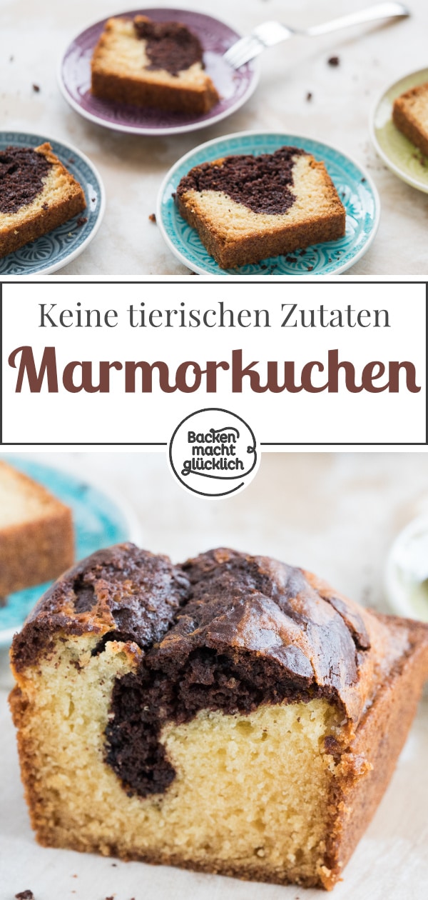 Der perfekte vegane Marmorkuchen mit Öl: fluffig, saftig, schokoladig! Ganz ohne Butter, Milch, Ei und Ei-Ersatz.