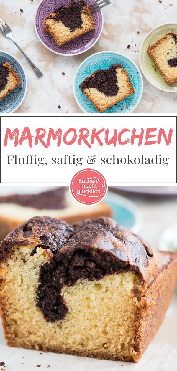 Der perfekte vegane Marmorkuchen mit Öl: fluffig, saftig, schokoladig! Ganz ohne Butter, Milch, Ei und Ei-Ersatz.