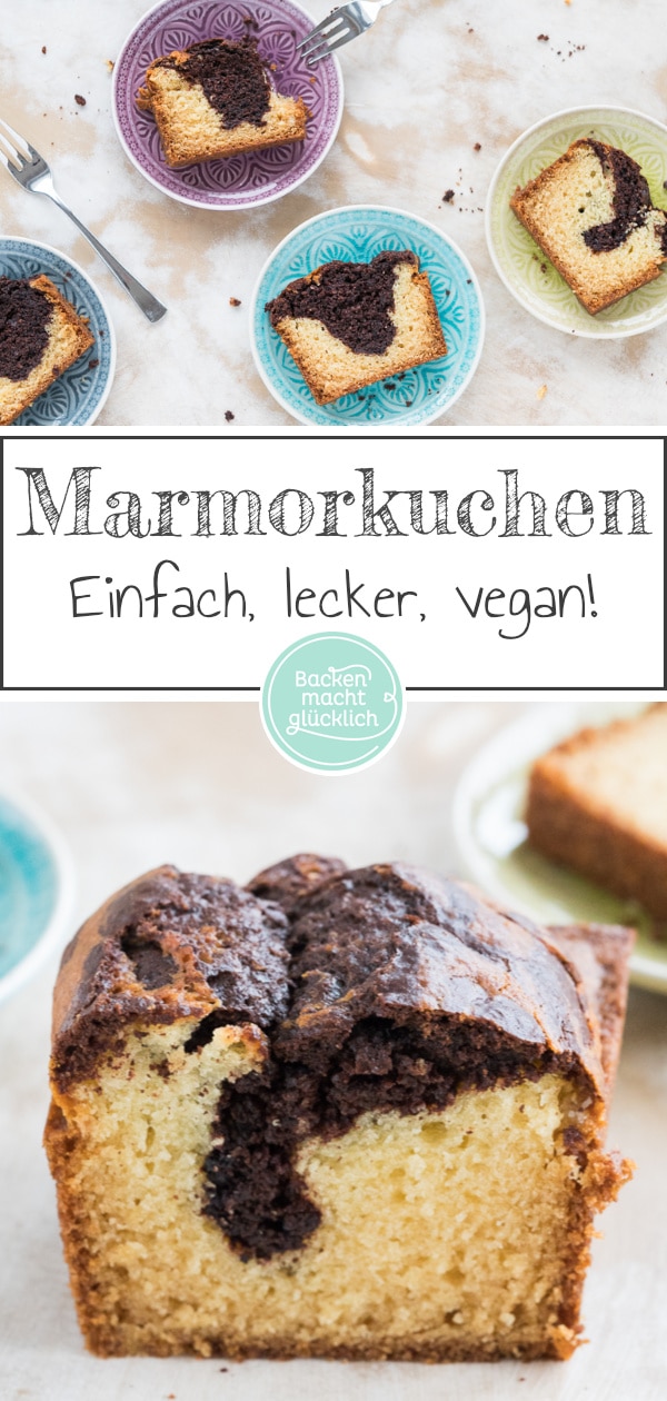 Der perfekte vegane Marmorkuchen mit Öl: fluffig, saftig, schokoladig! Ganz ohne Butter, Milch, Ei und Ei-Ersatz.