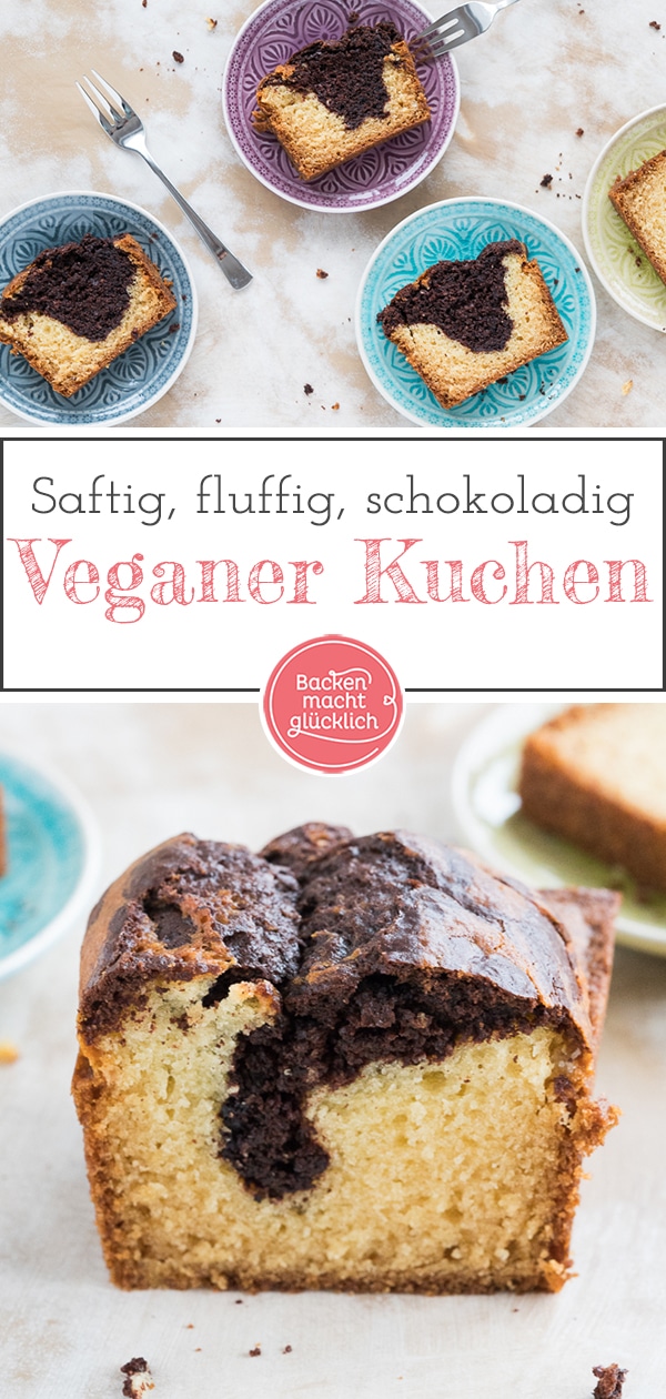 Der perfekte vegane Marmorkuchen mit Öl: fluffig, saftig, schokoladig! Ganz ohne Butter, Milch, Ei und Ei-Ersatz.