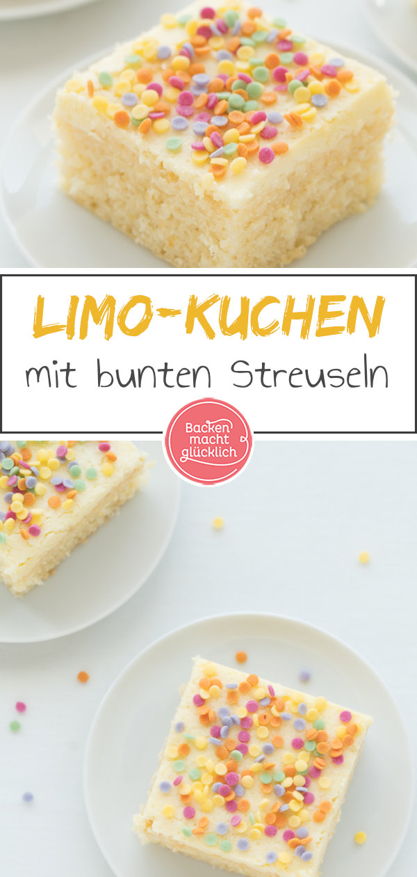 Dieser schnelle Konfetti-Kuchen ist ein echter Hingucker für Kindergeburtstage oder Fasching. Der einfache Limokuchen schmeckt mit Zuckerguss oder opulentem Frosting. Wer mag, kann zusätzlich Zuckerstreusel in den Teig des Funfettikuchens geben. Mit buntem Konfetti ist der Limokuchen der perfekte Faschingskuchen bzw Karnevalskuchen