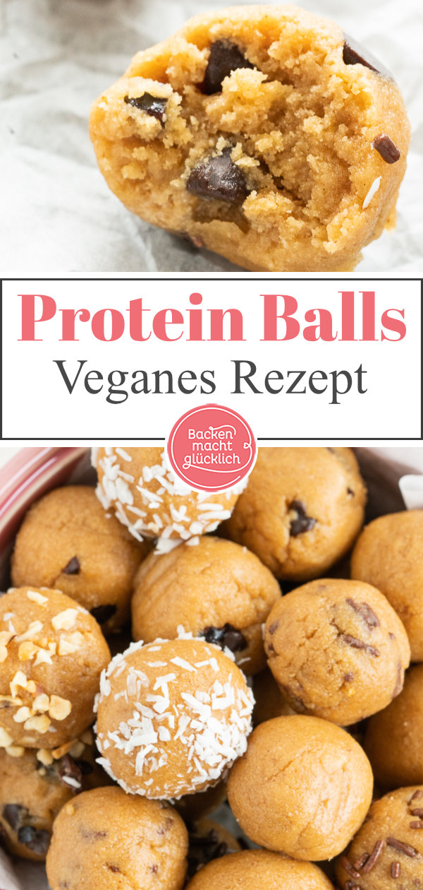 Tolle Powerbällchen: Diese Erdnussbutter Protein Balls schmecken wie Cookie-Teig, geben aber gesunde Energie. Die gesunden Protein Kugeln sind auch vegan sowie glutenfrei möglich.