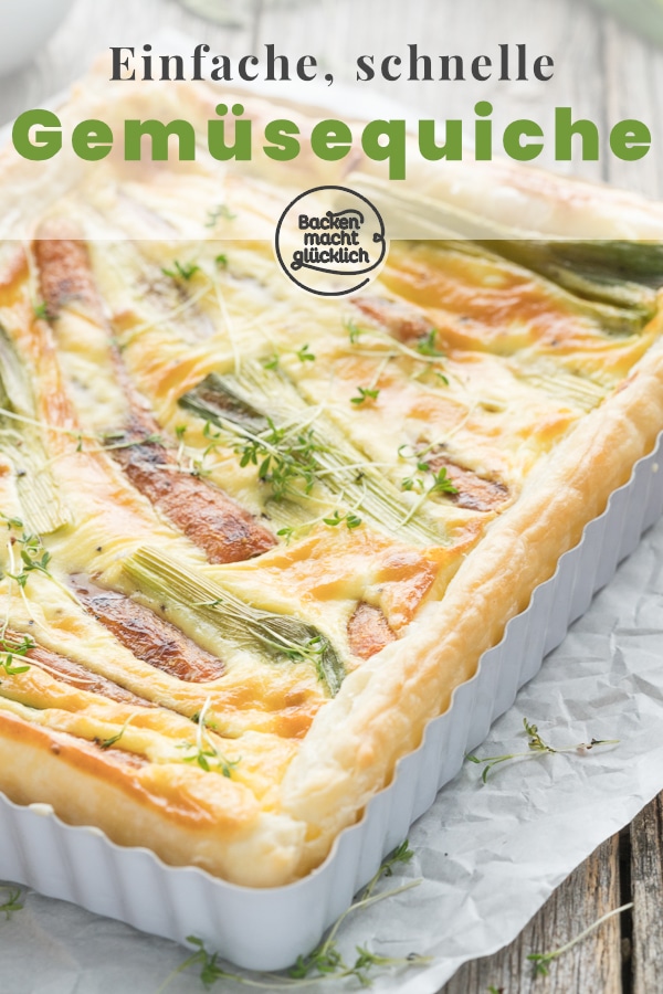 Lust auf eine köstliche vegetarische Gemüse-Quiche mit Blätterteig und Karotten? Die perfekte pikante Frühlingstarte!