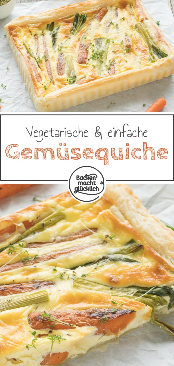 Lust auf eine köstliche vegetarische Gemüse-Quiche mit Blätterteig und Karotten? Die perfekte pikante Frühlingstarte!