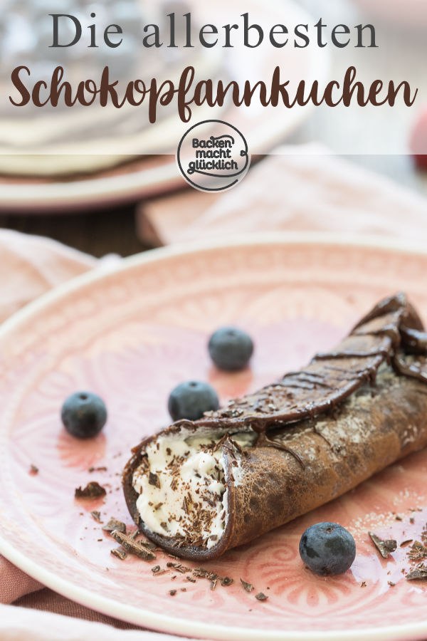 Diese Pfannkuchen mit Schokolade schmecken pur, als Torte, mit Bananen oder Nutella. Ein Hit für die ganze Familie!