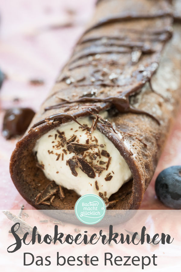 Diese Pfannkuchen mit Schokolade schmecken pur, als Torte, mit Bananen oder Nutella. Ein Hit für die ganze Familie!