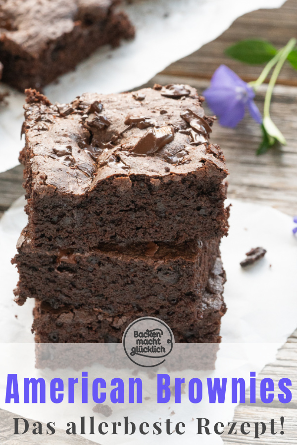 Die besten Brownies überhaupt: fudgy, saftig, köstlich. Schokofans müssen diese American Brownies einfach nachbacken ♥ !