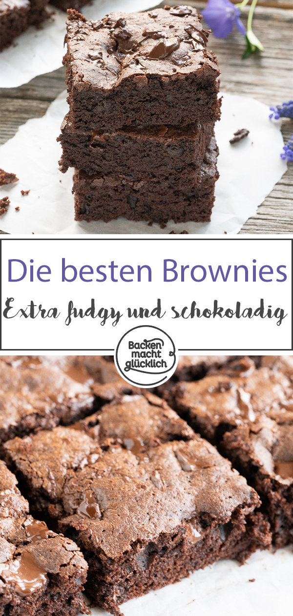 Die besten Brownies überhaupt: fudgy, saftig, köstlich. Schokofans müssen diese American Brownies einfach nachbacken ♥ !