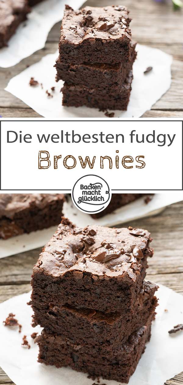 Die besten Brownies überhaupt: fudgy, saftig, köstlich. Schokofans müssen diese American Brownies einfach nachbacken ♥ !