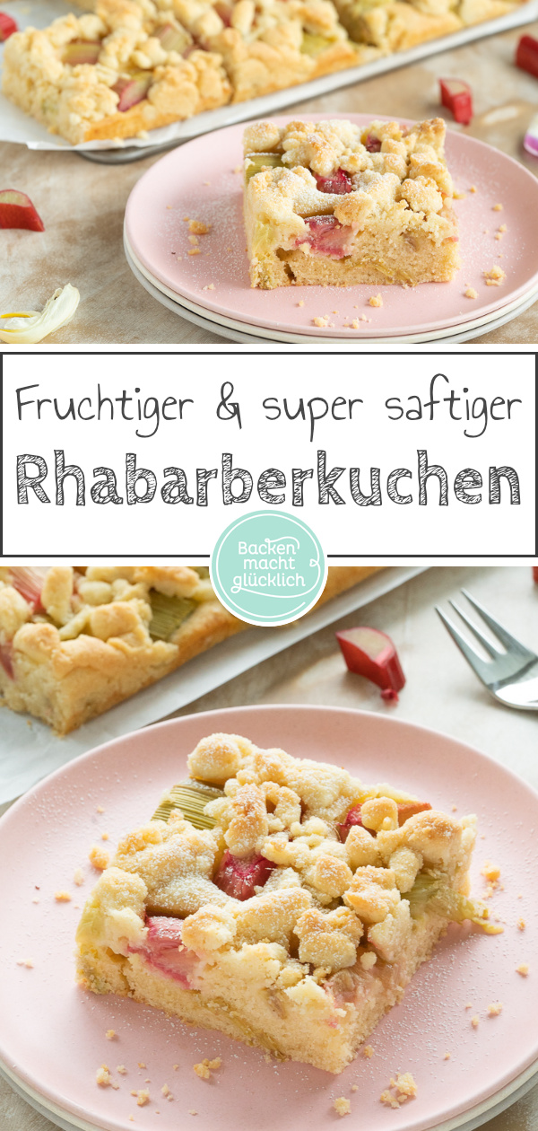 Saftiger Rhabarberkuchen mit Streuseln vom Blech: Omas Kreation ist so lecker ► Am besten gleich nachbacken & genießen!