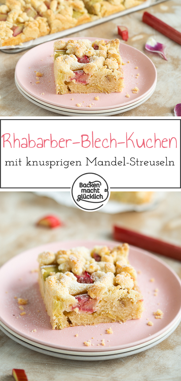 Saftiger Rhabarberkuchen mit Streuseln vom Blech: Omas Kreation ist so lecker ► Am besten gleich nachbacken & genießen!