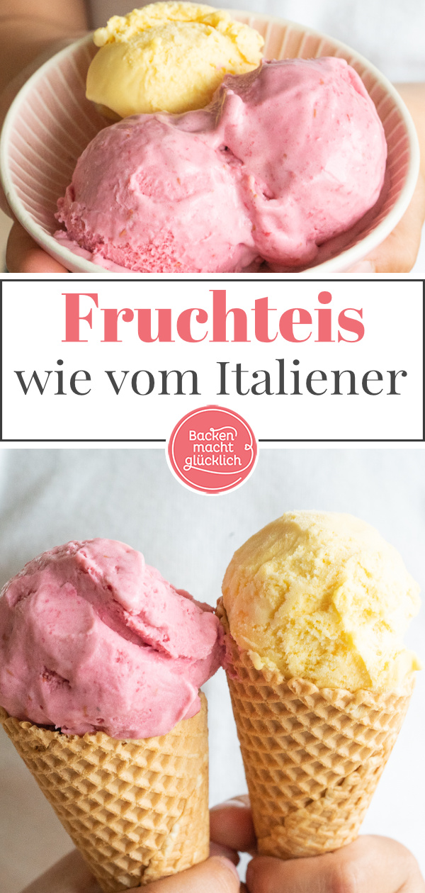 Fruchteis selbermachen ist nicht schwer. Egal ob mit Beeren oder Banane: Mit diesem Grundrezept ohne Ei klappt´s!