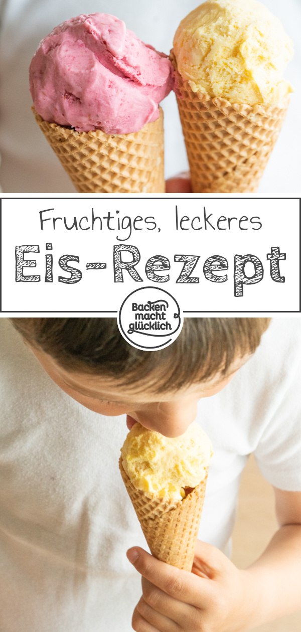 Fruchteis selbermachen ist nicht schwer. Egal ob mit Beeren oder Banane: Mit diesem Grundrezept ohne Ei klappt´s!