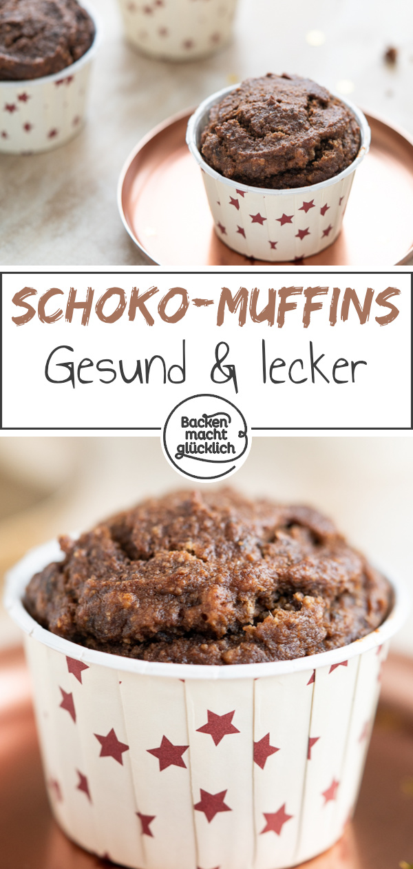 Tolle gesunde Schoko-Muffins ohne Zucker, Butter, Milch, Weißmehl. Dieses Clean Eating Muffins überzeugen auch Kinder!