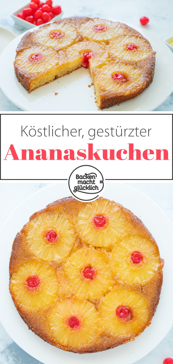 Gestürzter Ananaskuchen mit Karamell-Topping: Dieser einfache Pineapple Upside Down Kuchen ist ein optischer und geschmacklicher Leckerbissen!