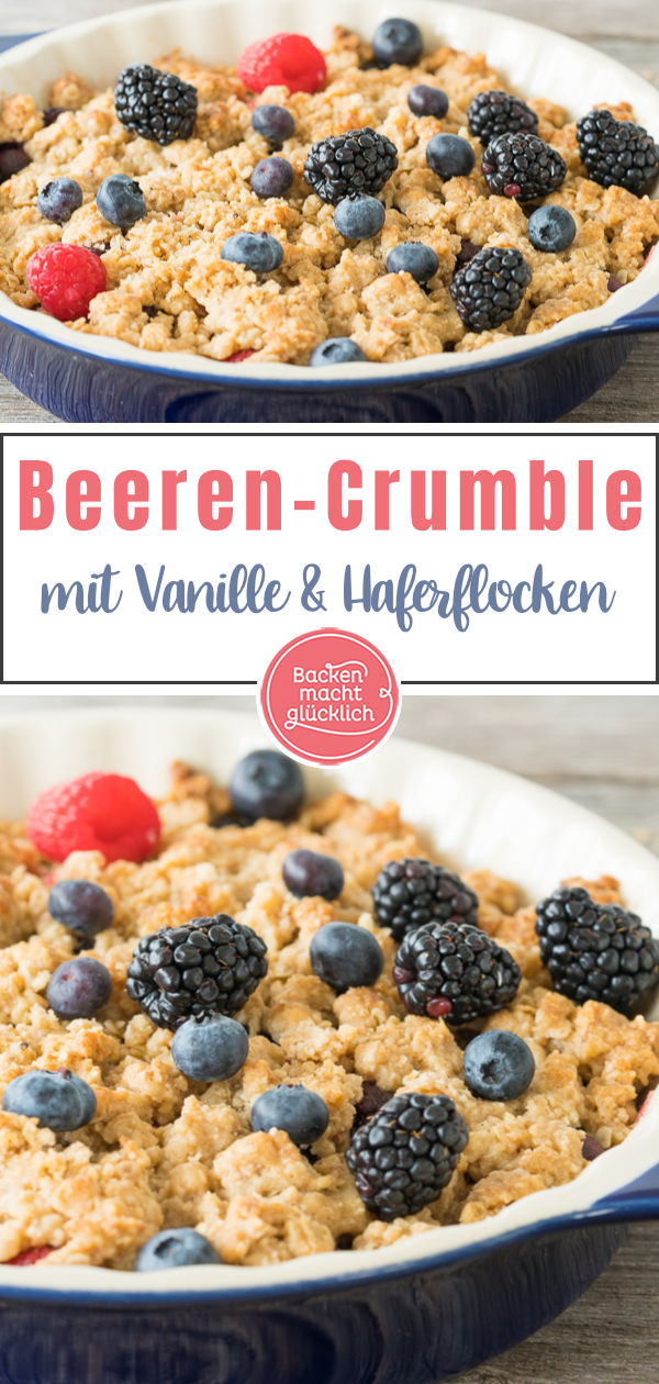 Lust auf ein köstliches Beeren-Crumble Dessert? Dieses fruchtige Vanille-Crumble ist fix gemacht ► Gleich nachbacken!