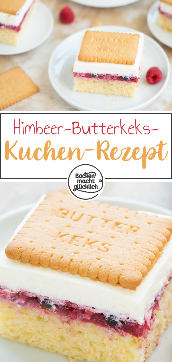 Dieser Butterkeks-Kuchen mit Pudding und Beeren ist wie gemacht für Gartenfeste und Co: fruchtig, cremig und erfrischend!