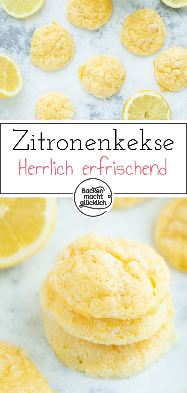 Diese Zitronenkekse sind herrlich weich und erfrischend. Lemon Cookies mit Frischkäse sind eine tolle Alternative zu normalen Keksen. Die saftigen Zitronenkekse schmecken definitiv das ganze Jahr über!