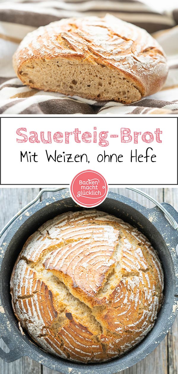 Einfaches Rezept für ein köstliches Weizen-Sauerteig-Brot. Das Sauerteigbrot ist absolut Anfängertauglich und variabel. Die Kruste und Krume des selbstgemachten Weizen-Sauerteig-Brotes werden einfach super lecker!