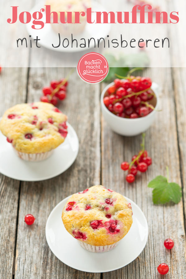 Diese Johannisbeer-Muffins sind ein süß-säuerlicher Genuss. Die schnellen, einfachen Johannisbeermuffins mit Joghurt werden herrlich saftig und flaumig. Perfekte Sommer-Muffins!