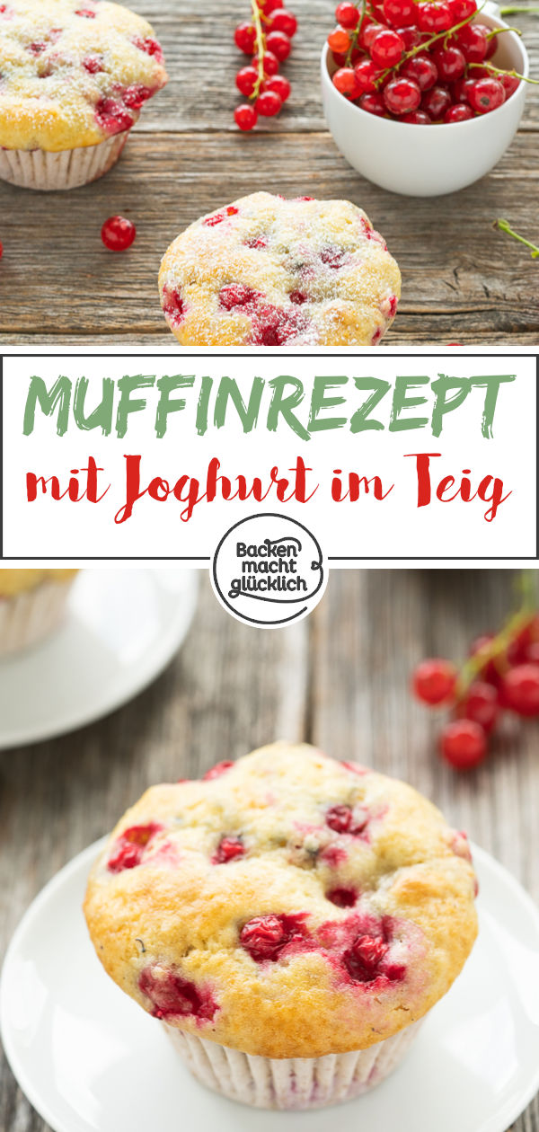 Diese Johannisbeer-Muffins sind ein süß-säuerlicher Genuss. Die schnellen, einfachen Johannisbeermuffins mit Joghurt werden herrlich saftig und flaumig. Perfekte Sommer-Muffins!