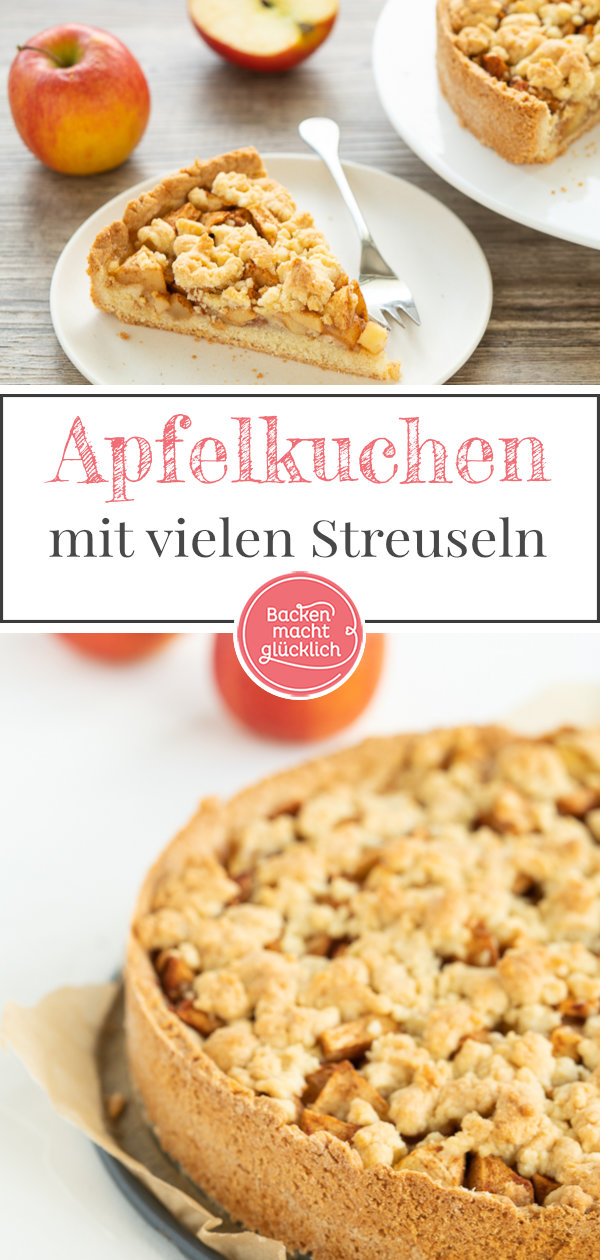 Apfel-Streuselkuchen geht einfach immer: zum Kaffee und zur Party, fürs Gartenfest und den Kindergarten. Jeder, der buttrige Streusel und saftige Äpfel mag, wird den Apfelkuchen mit Streuseln lieben! Und mit meinem einfachen Rezept für Apfelkuchen mit Streuseln gelingt er auch euch ganz bestimmt.